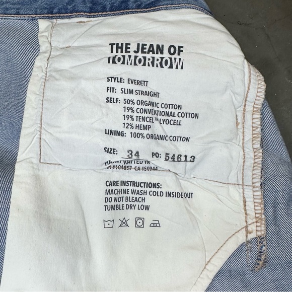 Adriano Goldschmied-Jeans of Tomorrow Sz34x33 Blue Everett Slim Straight Jeans - Picture 7 of 11